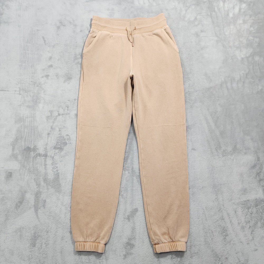 All In Motion Pants Womens XS Beige Fleece Jogger Sweatpants Pockets Lounge
